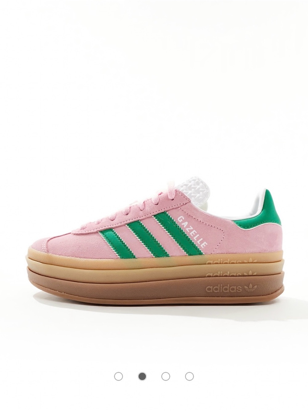 adidas Originals Gazelle Bold Sneaker in Pink with Green